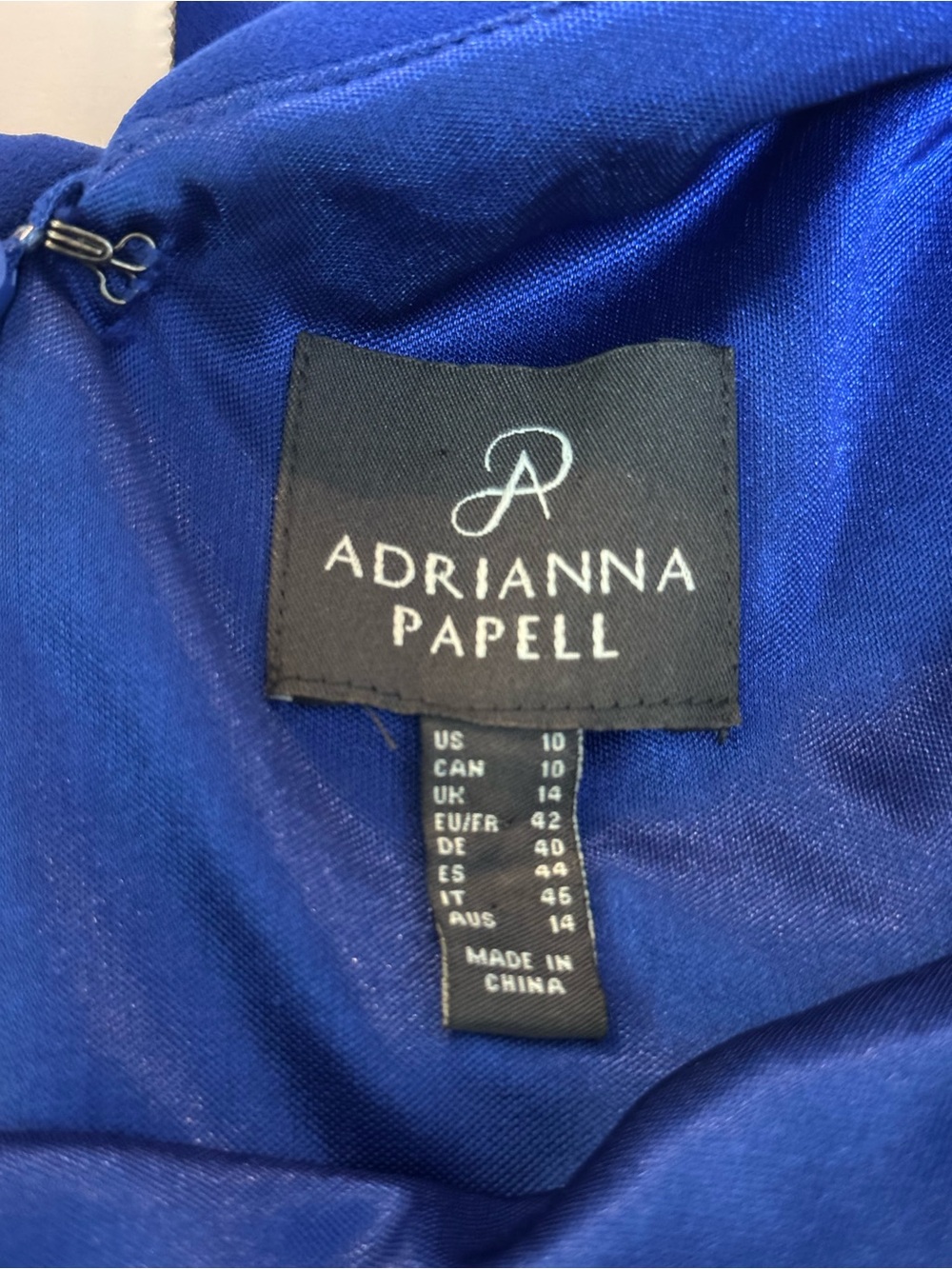 Adrianna Papell Cobalt Roll Neck Sheath Dress V Back Wedding Career Gala Size 10 - Picture 8 of 14